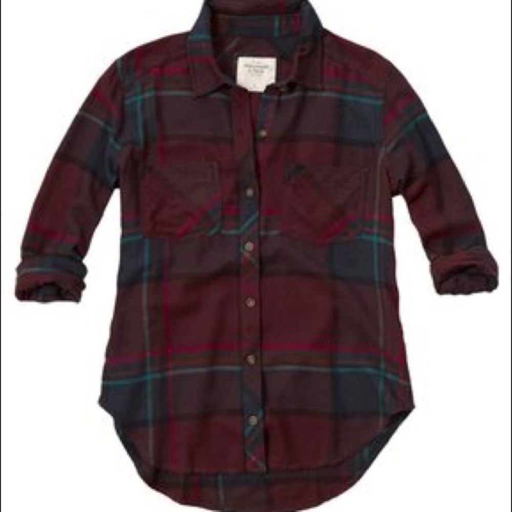 Abercrombie & Fitch Burgundy Flannel